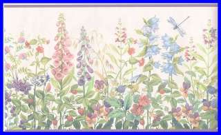 Cottage Garden Dragonfly Butterfly Wall Border 15 feet  