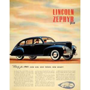  1940 Ad Lincoln Zephyr V 12 Automobile Vintage Car 