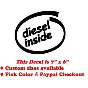  DIESEL INSIDE Big Truck Vinyl Decal Ford Chevy Dodge Pick 