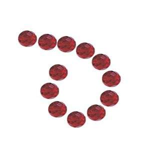  Siam Red Transparent Czech Fire Polished Glass Facet Beads 