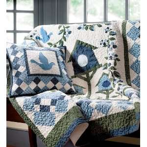  Dove Throw & Pillow Set in Blue and Green 