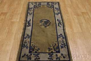   Old Rare Antique 3x6 Nichols Art Deco Chinese Oriental Area Rug Carpet