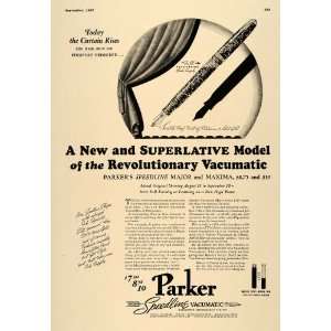  1937 Ad Parker Speedline Vacumatic Maxima Fountain Pens 