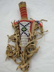 Old Vintage Native American Plains Indian Child Bone Knife with Beaded 