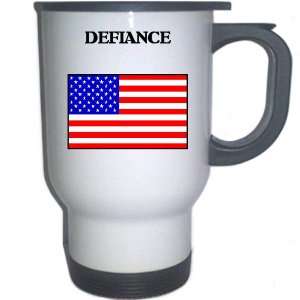   Flag   Defiance, Ohio (OH) White Stainless Steel Mug 