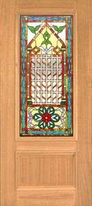 STAINED GLASS VICTORIAN STYLE ENTRY DOOR JHL99  
