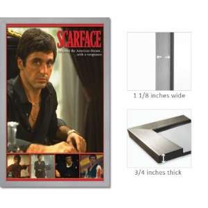 Silver Framed Scarface Movie Poster Scenes Mint Fr1016 