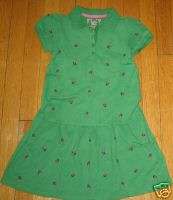 NWT Baby Gap 2008 Little CHERRIES Green Polo Dress 5 5T  