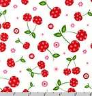 BY YARD   Picnic Party Cherry Print White by Robert Kaufman Fabric AMF 