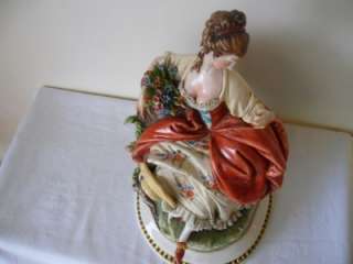 CAPODIMONTE  FLOWERS SELLER BY GIUSEPPE CAPPE PRE 1956 VERY NICE 