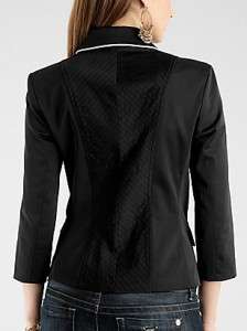 NWT $120 GUESS VIVI Blazer Jacket Black Top Sz S  