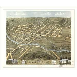  Historic Titusville, Pennsylvania, c. 1871 (L) Panoramic Map 