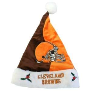  Cleveland Browns Color Block Santa Hat