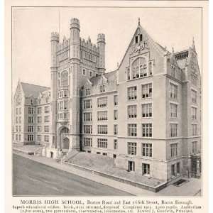   Morris High School Bronx   Original Halftone Print