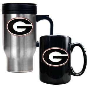  Georgia Bulldogs NCAA Stainless Travel Mug And Ceramic Mug 