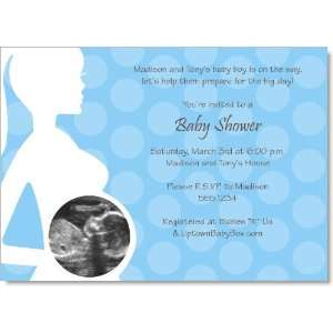  Blue Ultrasound Baby Shower Invitations