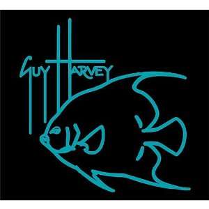  Guy Harvey Signature Angelfish Decal TEAL