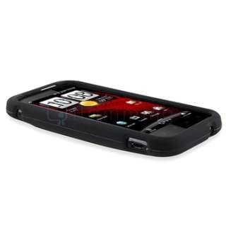 new generic snap on rubber coated case for htc vigor rezound black 