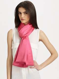 Bajra   Ball Fringe Accented Stole Scarf