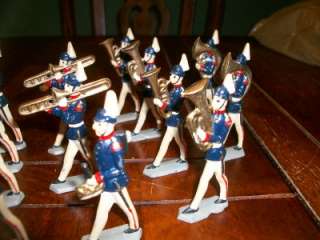 31 Piece Vintage Lead Toy Soldier Marching Band Figurine Set German 