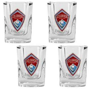 Colorado Rapids MLS 4pc Square Shot Glass Set   Primary Team Logo