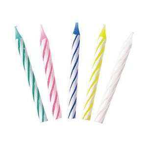 Assorted Striped Birthday Candles 12 pack