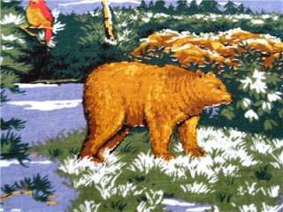 New Beavers Bears Fabric BTY Log Cabin Wilderness  