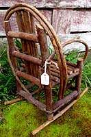 Small Vintage Willow Branch Rocker with Arched Backrest  