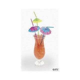 12 hibiscus parasol drinking Straws paper drink umbrellas