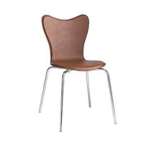  west elm Leather Scoop Back Chair, Saddle