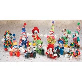 12 Piece Circus Clown Assorted Figurine Collection Miniature Posable 