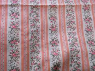   Quilting Fabric~Melon~Coral~Hippie~Flowers~Stripes~Pink~2 yds  