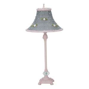  Green Gingham Rosebud Lamp