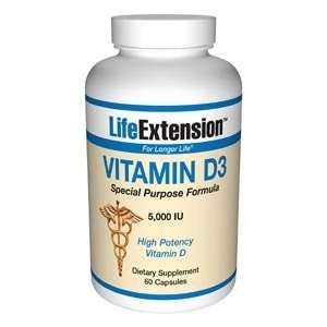  Life Extension Vitamin D3 5,000 IU, 60 capsules Health 