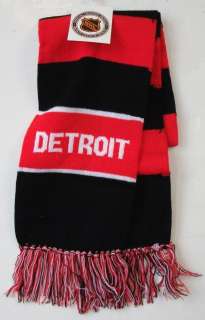 DETROIT RED WINGS VINTAGE STRIPED JACQUARD KNIT SCARF  