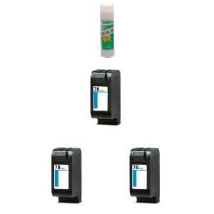  Three Tri Color Remanufactured Ink Cartridges HP 78 