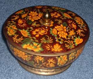 Vintage MARIGOLD DAHER tin box ENGLAND container floral  