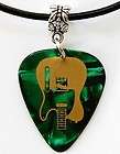gold tele telecaster body guitar pick necklace green location united 