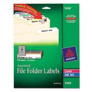  Avery 5266   Permanent Adhesive Laser/Inkjet File Folder Labels 