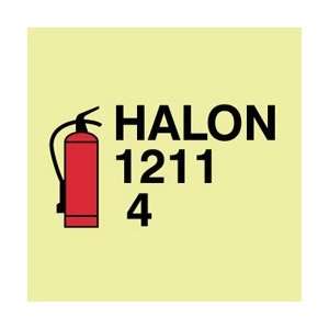 IMO158P   IMO, Symbol, Fire Extinguisher Halon , 6 X 6, Glow Vinyl 