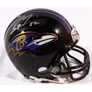 Ray Lewis Autographed Ravens Mini Helmet   GAI   Autographed NFL Mini 
