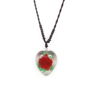   Real Flower Necklaces Real Rose Heart Shape Clear pack of 4 Patio