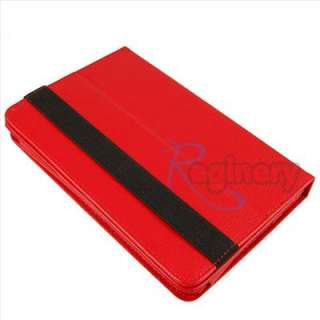 RED 360 Degree Rotary Leather Case Stand Cover for 7  Kindle 
