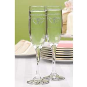 Linked Heart Silver Flutes   Personalized