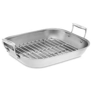  All Clad Stainless Steel Large Flared Roaster with Rack 