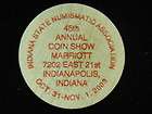   Annual Indiana Numismatic Association COIN SHOW WOODEN NICKEL RARE