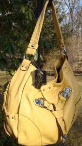 NEW B Makowsky HONEY Grace Hobo Shoulder Bag LEATHER Yellow, Side 