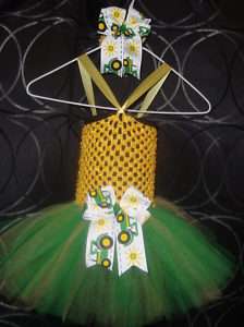Custom BABY Tutu Halter Dress w Headband TRACTOR  