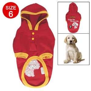  Como Puppy Dog Sz 6 Letters Print Red Hooded Coat Apparel 