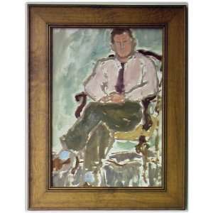  Man Seated in Chair I, Original 1954 Figurative Oil Painting 
